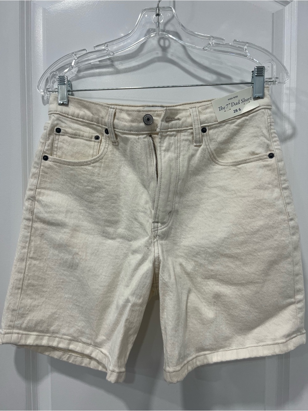 NWT Abercrombie & Fitch Cream High Rise Dad Jean Shorts